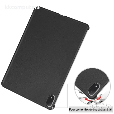 За OPPO Pad 5 Pro / OnePlus Pad 4 Тънък Кожен Калъф Tri-Fold Стойка със Скрийн Протектор – 6 цвята, снимка 12 - Калъфи, кейсове - 55403553