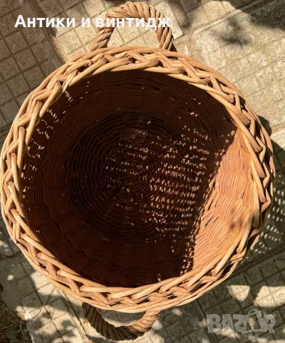 Голям плетен кош от  ракита  – 60 см, снимка 3 - Декорация за дома - 55472197