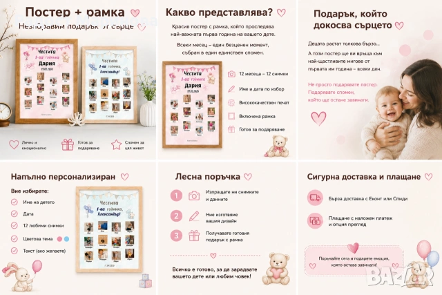 🎁 Постер + Рамка = Незабравим подарък от сърце 💝, снимка 3 - Декорация за дома - 55251330