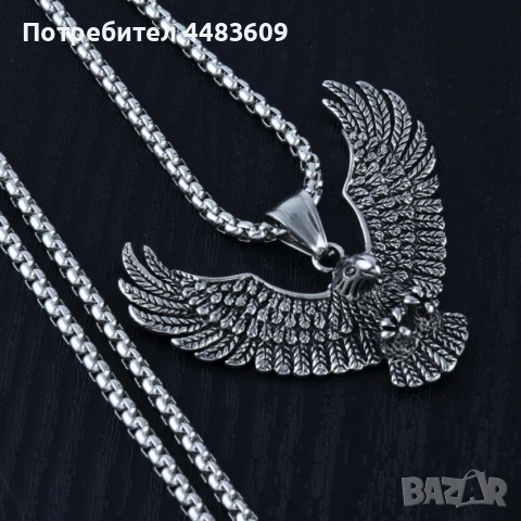 Масивно колие медальон " Гарван на Один " , снимка 3 - Колиета, медальони, синджири - 54071231