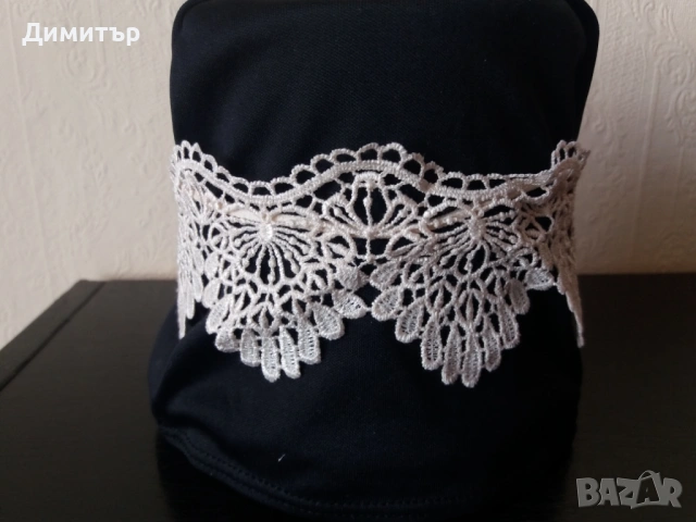  Плетено колие в бял цвят