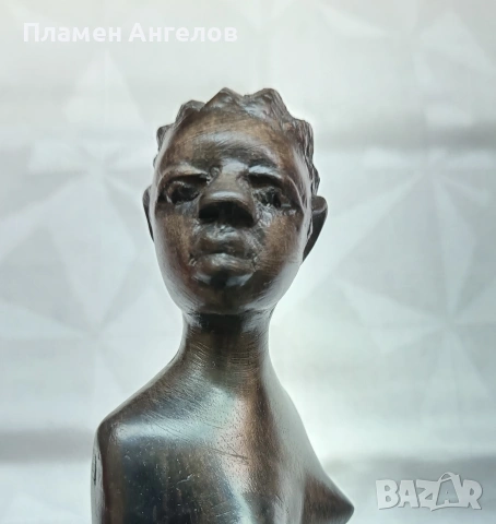 Ръчно изработена африканска статуетка от Абанос-26см., снимка 6 - Антикварни и старинни предмети - 54497546