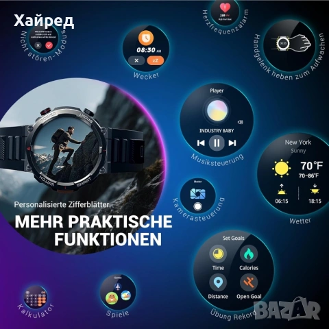 НОВ МЪЖКИ СМАРТ ЧАСОВНИК BLACKVIEW W50, снимка 7 - Смарт часовници - 54305819