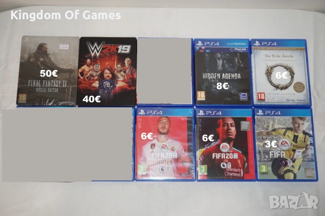 Игри за PS4 Final Fantasy XV/W2K19/W2K15/Hidden Agenda/The Elder Scrolls/FIFA 20/FIFA 17 