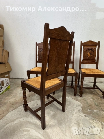 Комплект трапезни столове от дъбов масив, снимка 11 - Столове - 55006020