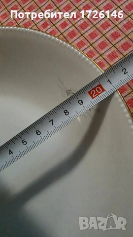 Порцеланова чиния със златен кант Hackefors Porslin Sweden., снимка 4 - Чинии - 54044167