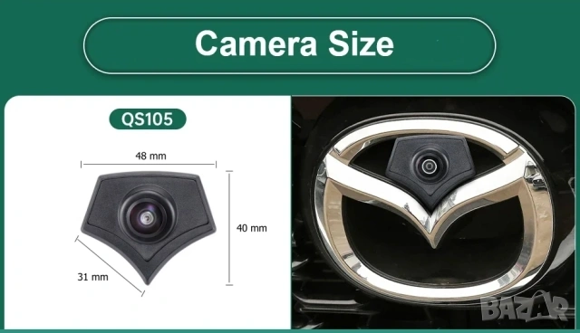 Автомобилна предна камера за вграждане в емблемата на Mazda 2 3 5 6 CX4 CX-5 CX-7 CX-8 и др. , снимка 9 - Аксесоари и консумативи - 54704524