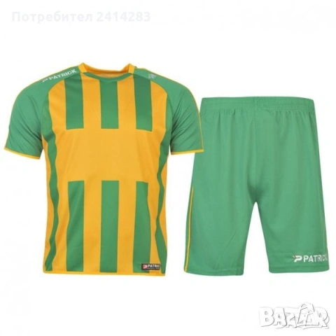 Оригинален футболен комплект екип Patrick Green/Yellow S