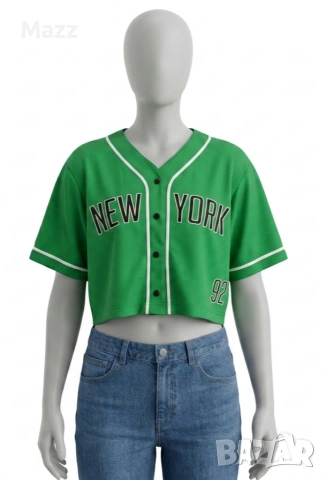 Две спортни блузи тип jersey (1 кроп топ и 1 дълга блуза)