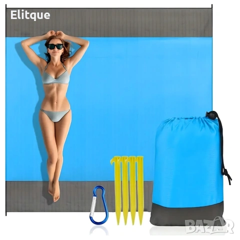 Голямо водоустойчиво плажно одеяло - Постелка за пикник подходяща за цялото семейство, 210 x 200 см, снимка 14 - Други стоки за дома - 54189336