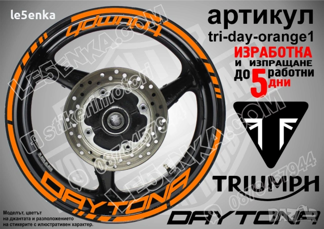 Triumph Daytona кантове и надписи за джанти, снимка 6 - Аксесоари и консумативи - 43157316