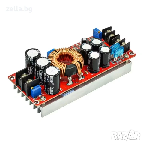DC-DC Step-Up Boost конвертор 12V-60V 1200W 20A – Регулируем повишаващ модул за соларни 10296