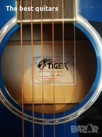 Електроакустична китара Tiger с калъф, снимка 14 - Китари - 54369950