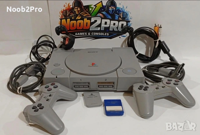 Sony PlayStation 1 (PS1) PAL + 2 Контролера + 2 Memory Card + 2 Игри, снимка 2 - PlayStation конзоли - 54961697