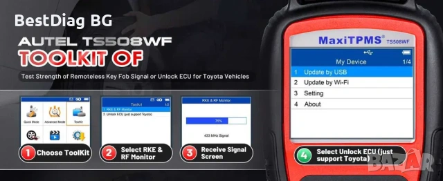 AUTEL TS508WF уред за програмиране на TPMS сензори, снимка 13 - Аксесоари и консумативи - 54776847