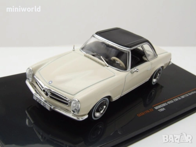 Mercedes 230 SL W113 Pagode Hardtop 1964 - мащаб 1:43 на IXO моделът е нов в PVC дисплей-кейс, снимка 7 - Колекции - 54503956
