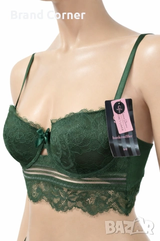 Hunkemöller дамски комплект бельо в тъмнозелено – сутиен 70C и бикини L, снимка 3 - Бельо - 54517694