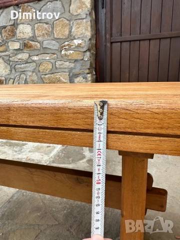 Масивна дъбова маса – 230 см, плот 6 см, снимка 7 - Маси - 53958821