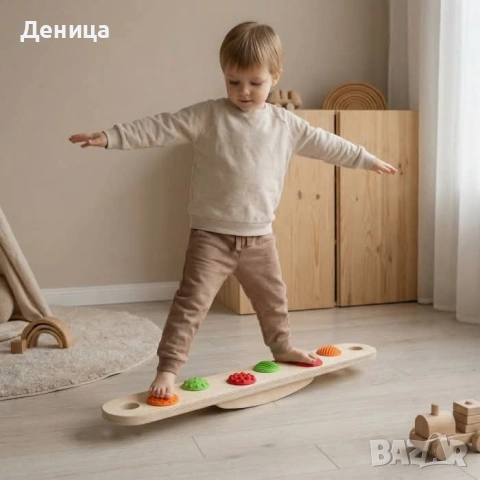Нов Дървен Монтесори Комплект за Баланс / Баланс пътека, снимка 2 - Други - 55238280