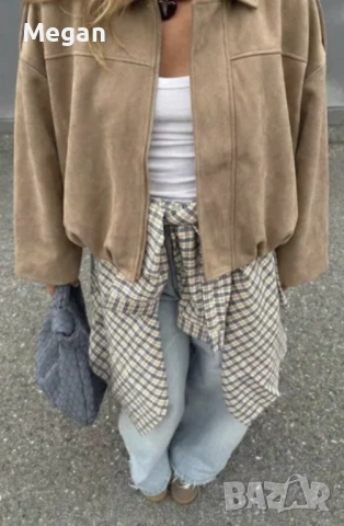 Велурено бомбър яке , снимка 2 - Якета - 54311070