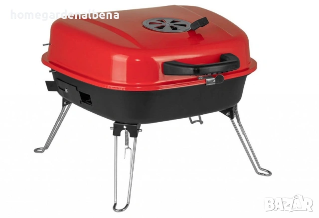Барбекю Muhler с капак 40x40 см – въглища, преносимо, компактно градинско BBQ, снимка 2 - Скари - 54221030