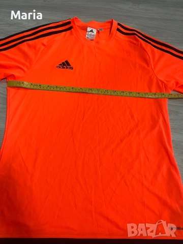 Оригинална спортна тениска Adidas Climalite – Размер M – Неоново оранжев, снимка 5 - Спортни дрехи, екипи - 55149756