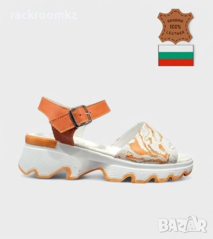 Модерни бели сандали с оранжеви акценти 226206-1428 orange-white