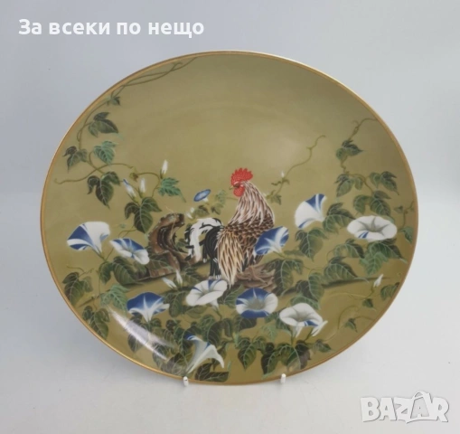 Franklin Mint “ROOSTER & THE MORNING GLORY" Decorative/ Display/ Cabinet Porcelain Plate Код P2150 , снимка 7 - Колекции - 54162251