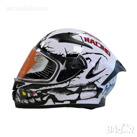 Каска за мотор шлем White- 108-13