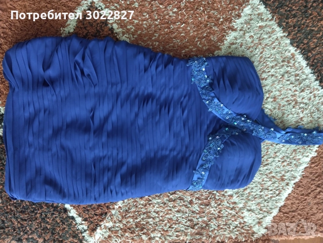Кралско синя рокля М, снимка 3 - Рокли - 54867539
