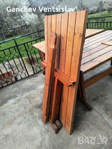 Дървена маса от орех - 3 броя, снимка 2 - Маси - 54174388