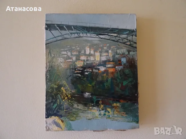 М. ИВАНОВ картина "Пейзаж от В. Търново" масло 1998 г