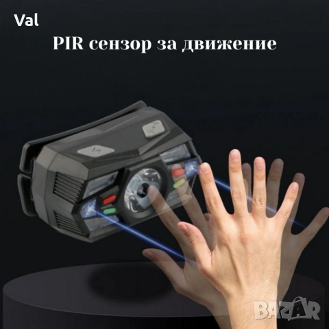 LED челник BL-CT108 с PIR сензор за безконтактно включване, водоустойчив и лек, снимка 3 - Други инструменти - 54808288
