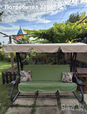 Комплект тапицерия за градинска люлка тройка -основни елементи - сенник и седалка с облегалка мека ч