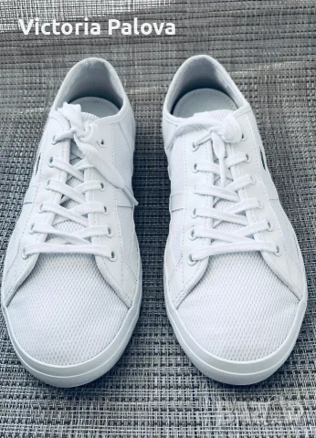Леки бели маратонки/сникърси LACOSTE оригинал, стелка 24,5см, снимка 3 - Дамски ежедневни обувки - 55517644