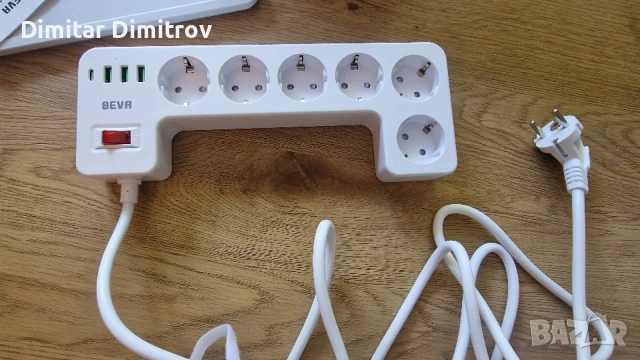 BEVA скрит удължител с кутия за кабели – 6 контакта + 3 USB-A + 1 USB-C, 3680W, 16A, 2м кабел, снимка 9 - Други - 55150349