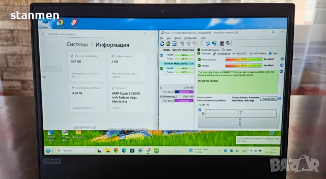 Продавам Гаранционнен Lenovo ThinkPad Е495/IPSматFHDсKам/4x2.6ghzThr/ssd512gb/8gb/Vega8/6чБат  , снимка 3 - Лаптопи за работа - 54842706