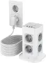 TESSAN разклонител с 8 контакта, USB-C и 3× USB-A, 10 м кабел, защита от претоварване– 3600W, снимка 1