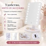 Настолно огледало LED осветление 360 градуса за грим баня тоалетка гримиране дома жена бюро, снимка 6