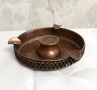 Винтидж меден пепелник с филигранен кант-Ръчна изработка , снимка 1