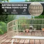 Комплект градински мебели от синтетичен ратан – 2-местен диван, 2 кресла и метална масичка, снимка 4