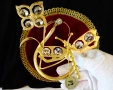 Позлатена фигура Водно конче,Цвете,24 k Gold Plated,кристали. , снимка 1