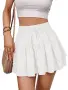 Дамска мини пола 'cupcake' набрана плисирана A-line skort – Бяла XL, снимка 5