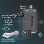Нова преносима Електрическа мини помпа 200L/min USB с LED и 3 накрайника за дюшек къмпинг и плаж, снимка 6