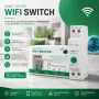 Смарт WiFi автоматичен прекъсвач 63A с електромер (kWh), защити и управление през телефон Tuya , снимка 4