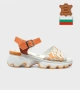 Модерни бели сандали с оранжеви акценти 226206-1428 orange-white, снимка 1