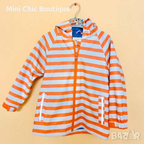 Детско яке за дъжд Kuniboo – Оранжево райе от 2 до 4 г за момичета и момчета, снимка 2 - Детски якета и елеци - 54160853