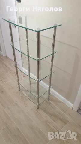 Стъклена етажерка, снимка 5 - Етажерки - 54187800