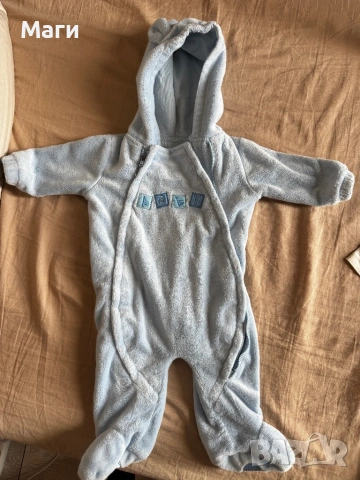 Пухен бебешки гащеризон в светлосиньо, снимка 3 - Бебешки гащеризони - 54077388
