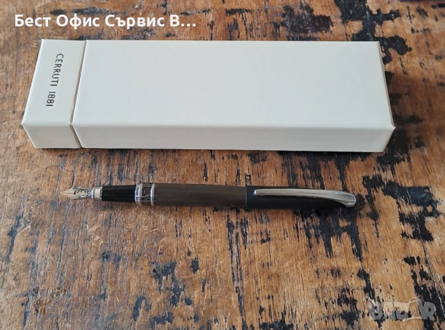 писалка Cerruti 1881 Черути Abbey Diamond Gun черен мат с диамантено гравиран корпус в кутия, снимка 3 - Ученически пособия, канцеларски материали - 54792242